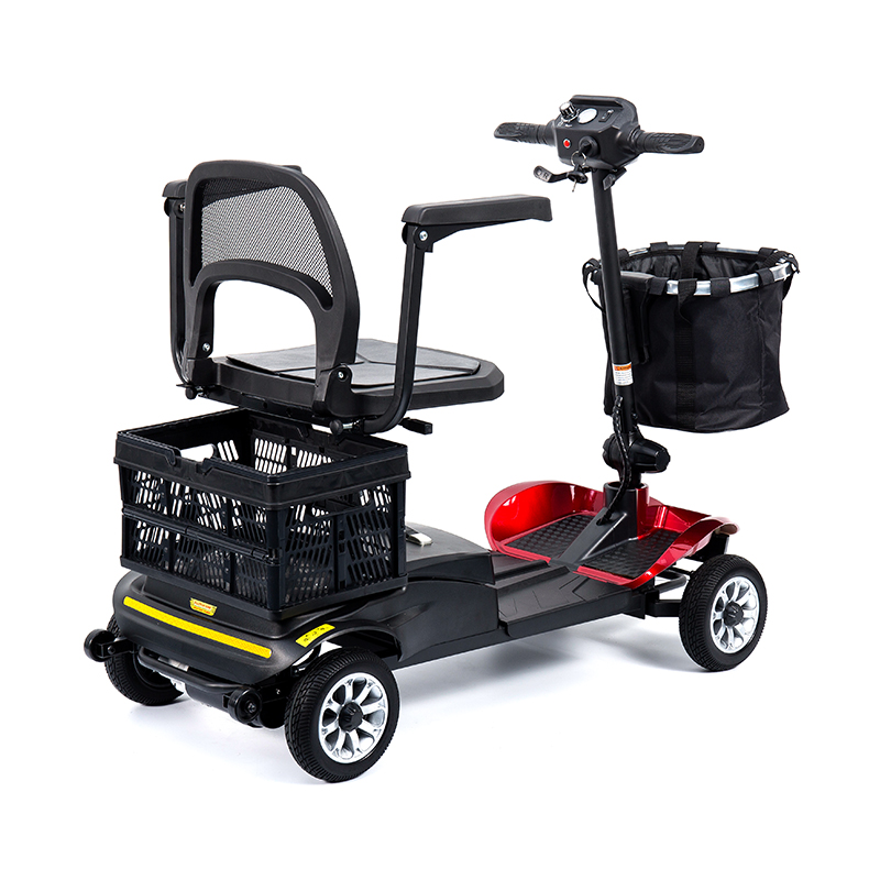 YL-02 Lett 4-hjuls mobilitetsscooter for seniorer, med et 360° svingbart sete